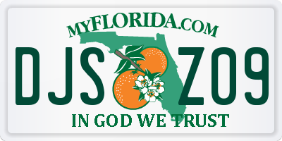 FL license plate DJSZ09