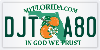 FL license plate DJTA80