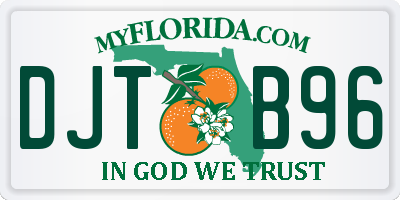 FL license plate DJTB96