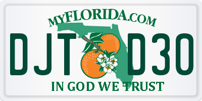 FL license plate DJTD30