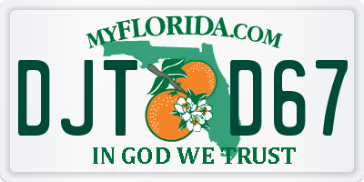 FL license plate DJTD67