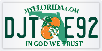 FL license plate DJTE92