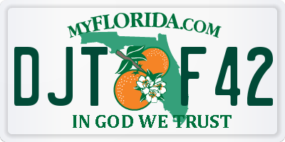 FL license plate DJTF42