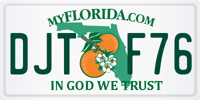 FL license plate DJTF76