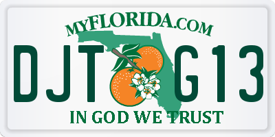 FL license plate DJTG13