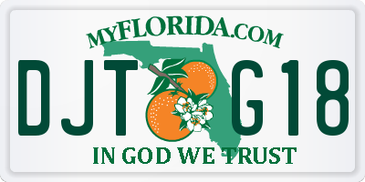 FL license plate DJTG18