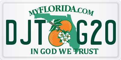 FL license plate DJTG20