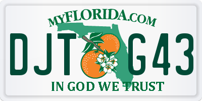 FL license plate DJTG43