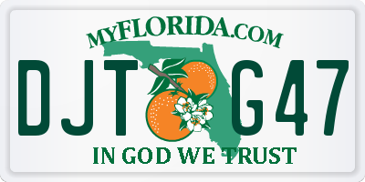 FL license plate DJTG47