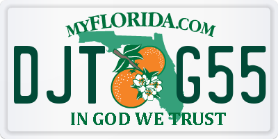 FL license plate DJTG55