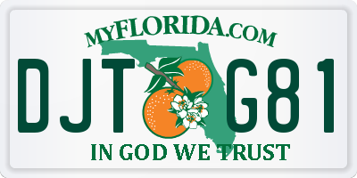 FL license plate DJTG81