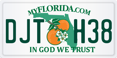 FL license plate DJTH38