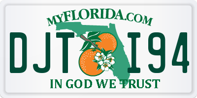 FL license plate DJTI94