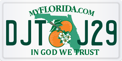 FL license plate DJTJ29