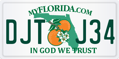 FL license plate DJTJ34