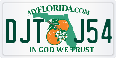 FL license plate DJTJ54