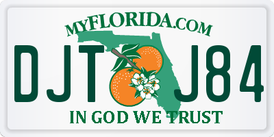 FL license plate DJTJ84