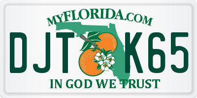 FL license plate DJTK65