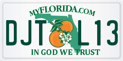 FL license plate DJTL13