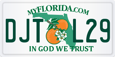 FL license plate DJTL29