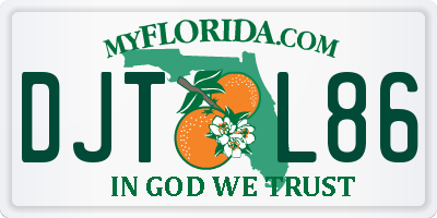 FL license plate DJTL86