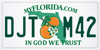 FL license plate DJTM42
