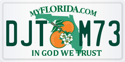 FL license plate DJTM73