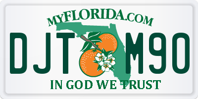 FL license plate DJTM90