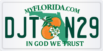FL license plate DJTN29