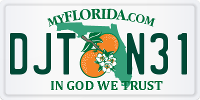 FL license plate DJTN31