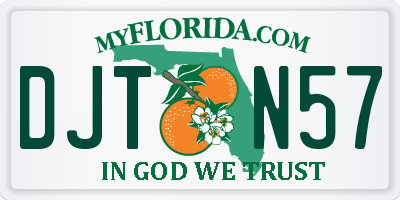 FL license plate DJTN57