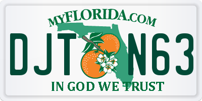 FL license plate DJTN63