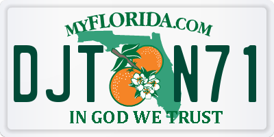 FL license plate DJTN71