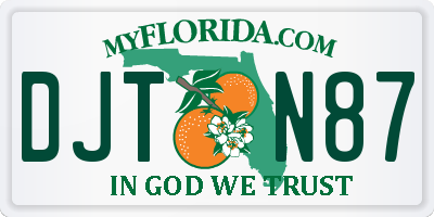 FL license plate DJTN87