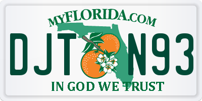 FL license plate DJTN93