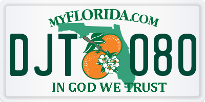 FL license plate DJTO80