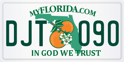 FL license plate DJTO90