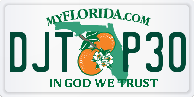FL license plate DJTP30