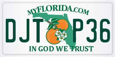 FL license plate DJTP36