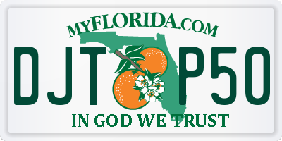 FL license plate DJTP50
