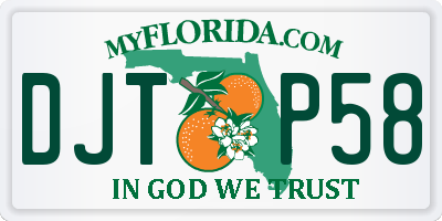 FL license plate DJTP58