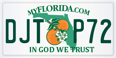 FL license plate DJTP72