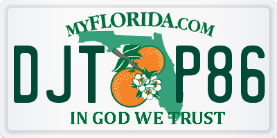 FL license plate DJTP86