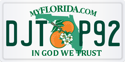FL license plate DJTP92