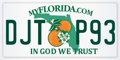 FL license plate DJTP93