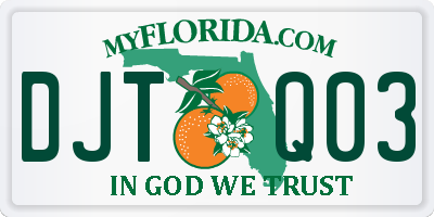 FL license plate DJTQ03