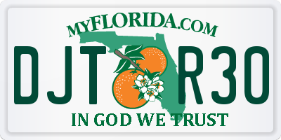 FL license plate DJTR30
