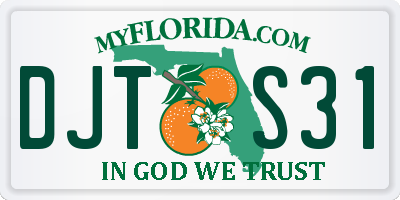 FL license plate DJTS31