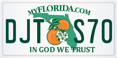 FL license plate DJTS70