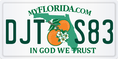 FL license plate DJTS83